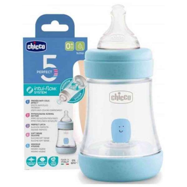 CHICCO BOCICA PERFECT5 150 ML, 0M+, PLAVA 