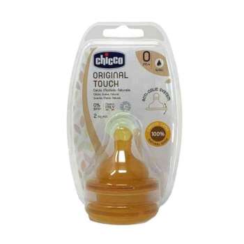 CHICCO DUDA ZA BOCU ORIGINAL TOUCH 0M+, SPORI PROTOK, 2PCS KAUCUK 