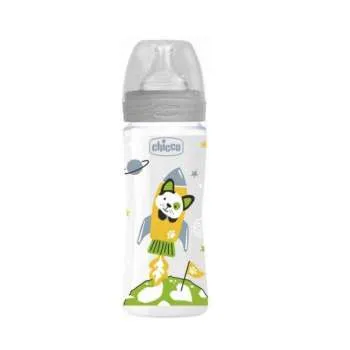 CHICCO PLASTICNA BOCICA WELL BEING, ANTIC.,330 ML,3 RUPE,4M+,NEUTRAL 