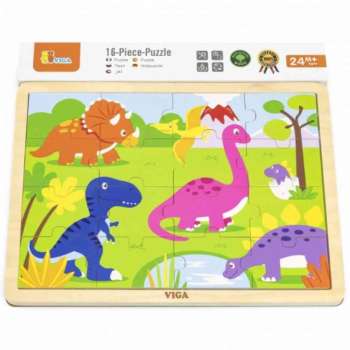 DRVENE PUZZLE DINOSAURI-16 KOM 