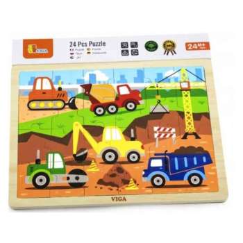 DRVENE PUZZLE RADNA VOZILA-24 KOM