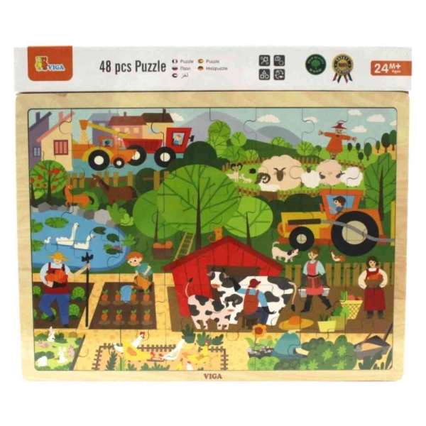 DRVENE PUZZLE FARMA-48 KOM