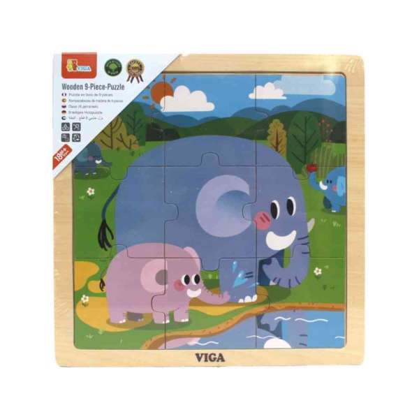 44626 DRVENE PUZZLE SLON-9 KOM 