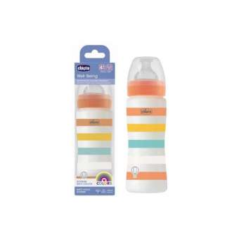 CHICCO PLASTICNA BOCA WELL BEING, ANTIC.,330 ml,3 rupe,4m+,neutral 