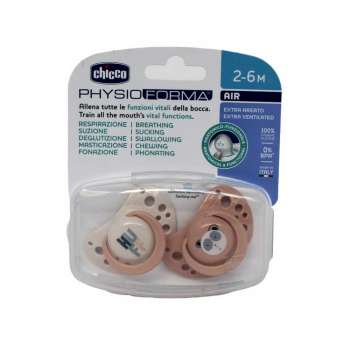 CHICCO DUDA VARALICA PHYSIO AIR,SILIKON, 2M-6M,ROZA,2PCS 
