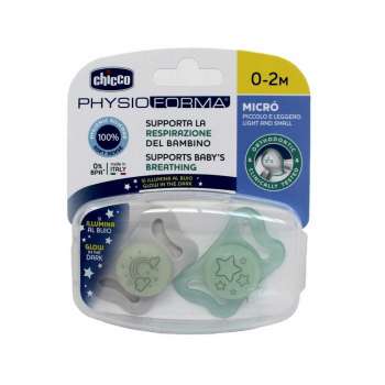 CHICCO DUDA VARALICA MICRO LUMI, SIL 0-2 MJ.,2 PCS, NEUTRAL 