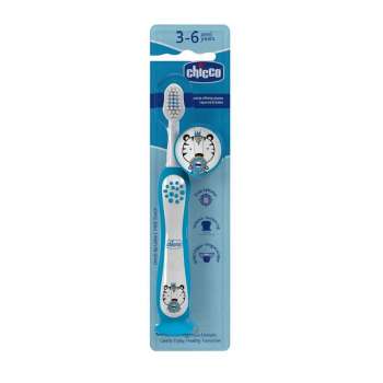 CHICCO CETKICA ZA ZUBE TIGAR, 3-6 GOD.,PLAVA 