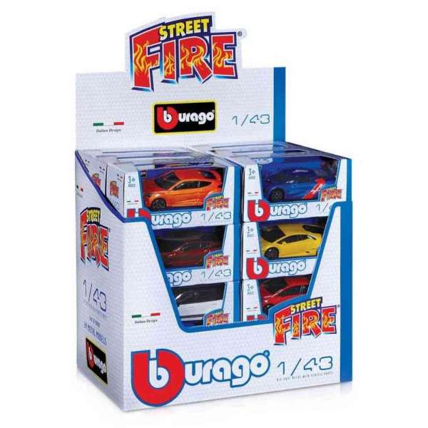 BURAGO 1/43 STREET FIRE DISPENSER (24X3) ASST