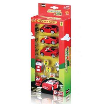 BURAGO FERRARI KIDS TRIPLE PLAYSET 
