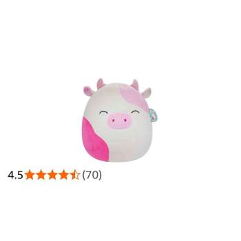 SQU:SQUISHMALLOWS 40 CM - CAEDYN - ROZA KRAVA ZATVORENIH OCIJU 