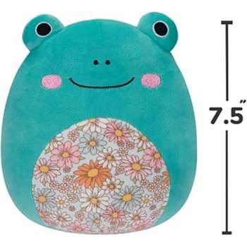 SQU:SQUISHMALLOWS 20 CM - ROBERT - SVIJETLO PLAVA ZABA SA CVJETNIM TRBUSCICEM 