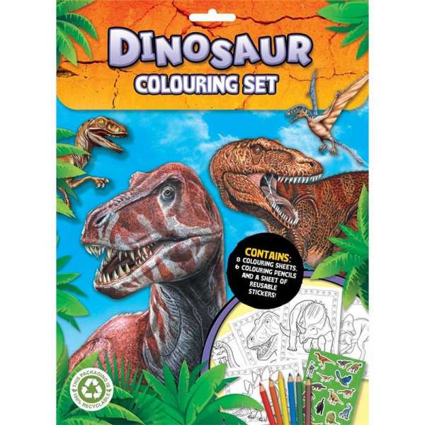 DINOSAURI SET ZA BOJANJE S BOJICAMA 