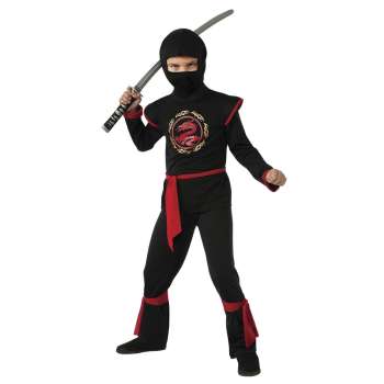 RUBIES KOSTIM DRAGON NINJA BLACK 10-12 GOD 