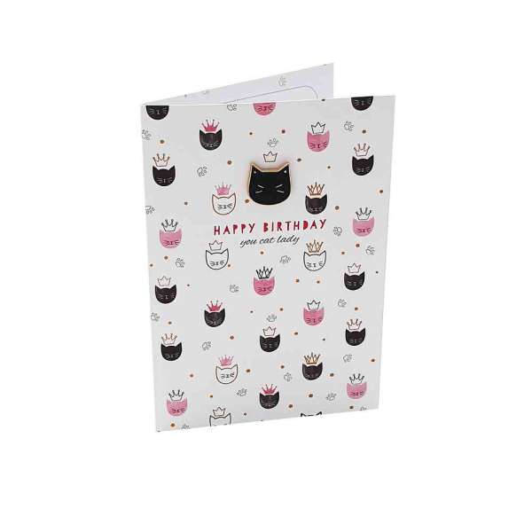 CESTITKA S MACA ZNACKOM - HAPPY BIRTHDAY YOU CAT LADY