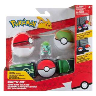 PKM: POKEMON CLIP N GO POKE BALL BELT SET - POKE BALL, NEST BALL, BULBASAUR W13