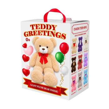 TT2601004W WHITE BOX Teddy Greetings Bear ASST 