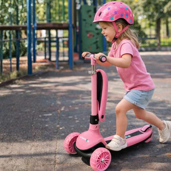 VIE057P VIENTO SVIJETLEĆI 2 U 1 TROTINET PINK 