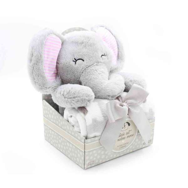 YD533707 SWEET DREAMS SET ZA NJEŽNE SNOVE IGRAČKA SLONIĆ SIVI