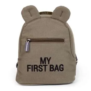 CHILDHOME MY FIRST BAG CHILDRENS BACKPACK  CANVAS  KHAKI 