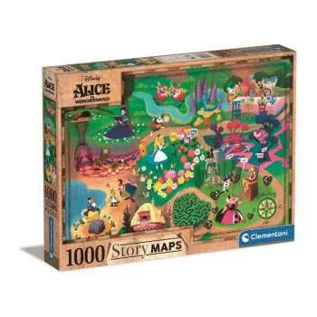 CLEMENTONI PUZZLE 1000 DISNEY MAPS ALICE 