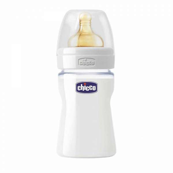 CHICCO STAKLENA FLASICA   150ML   KAUCUK   0M PLUS 