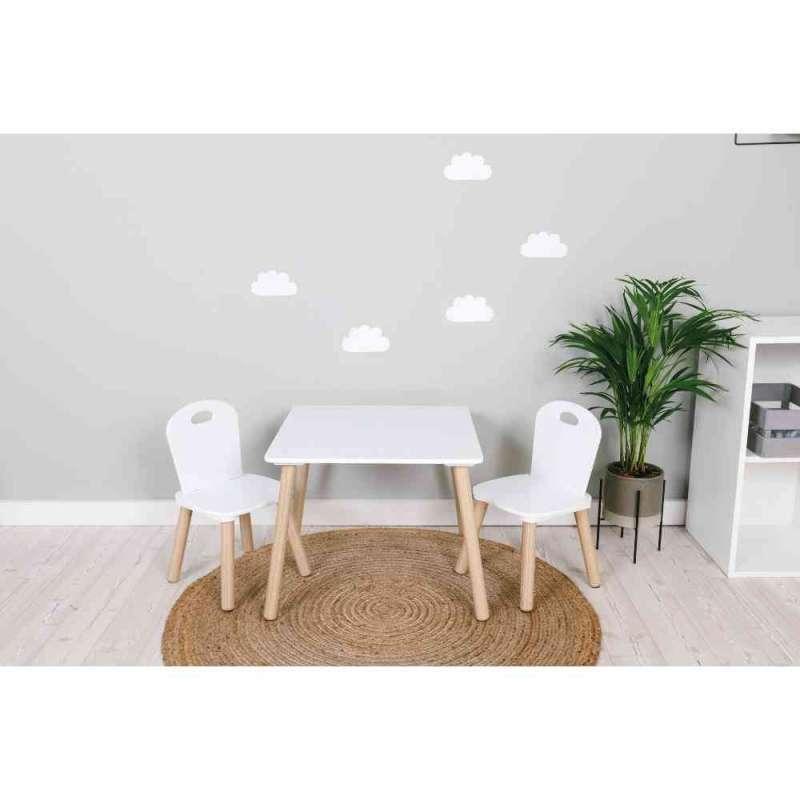 FREEON DRVENI STOL SA STOLICAMA ATHENA, BIJELA 