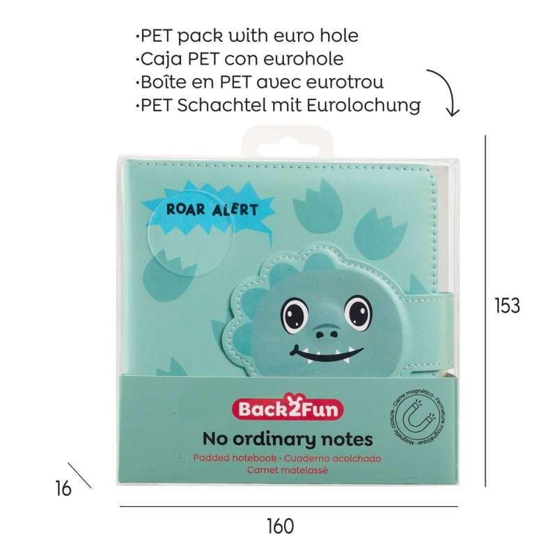 BACK2FUN NOTES PADDED MAGNET DINO 
