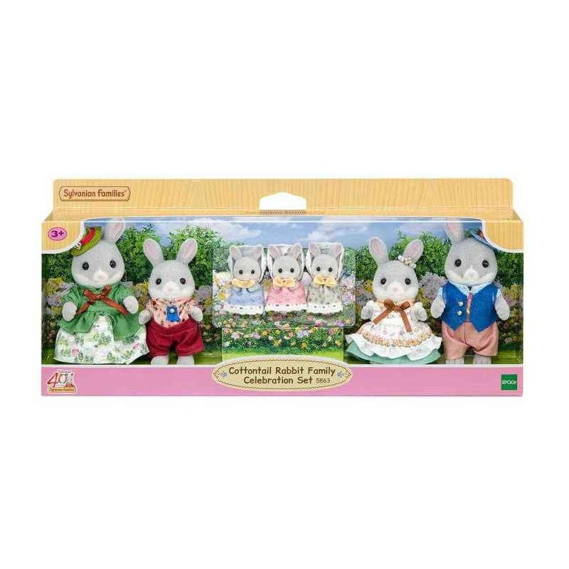 EC5863 SYLVANIAN COTTONTAIL RABBIT FAMILY CELEBRATION SET 