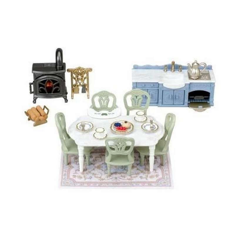 EC5867 SYLVANIAN RED ROOF RIVERSIDE MANOR ELEGANT DINING ROOM 