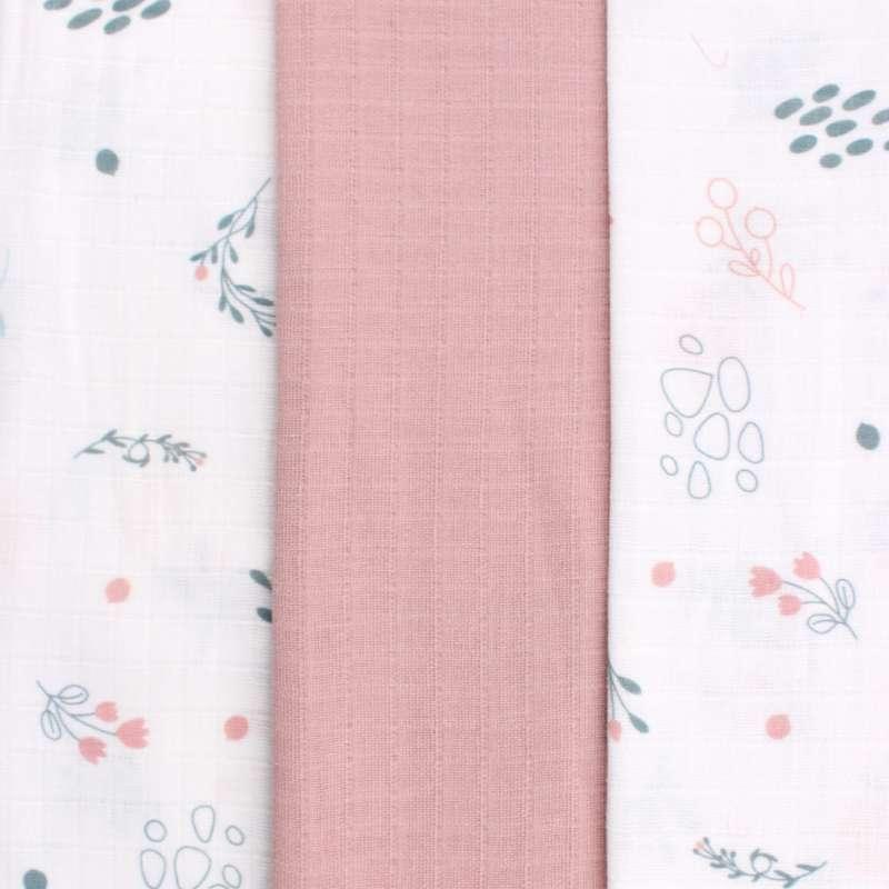 HYGGE TETRA PELENA OD MUSLINA DUSTY ROSE 3 KOM 80X80CM 