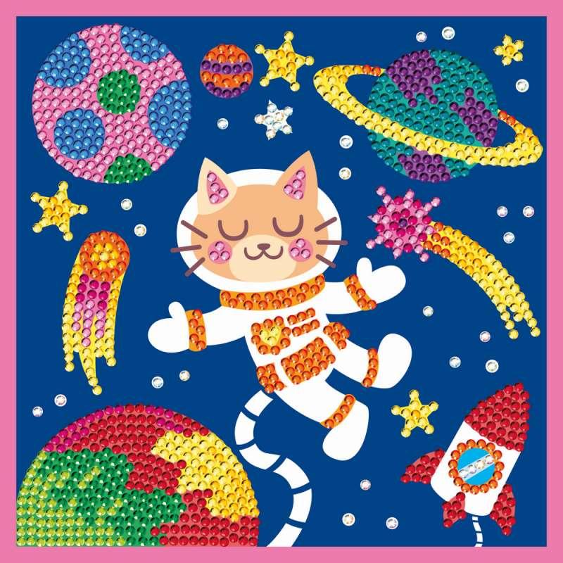 KFFP2517 JUNIOR DIAMOND ART SET SPACE CAT 