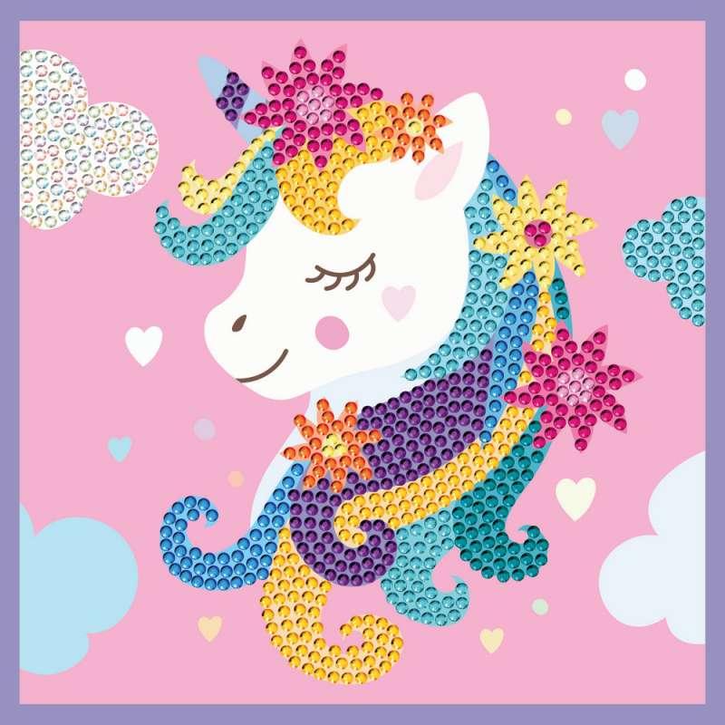 KFFP2518 JUNIOR DIAMOND ART SET FLOWER UNICORN 