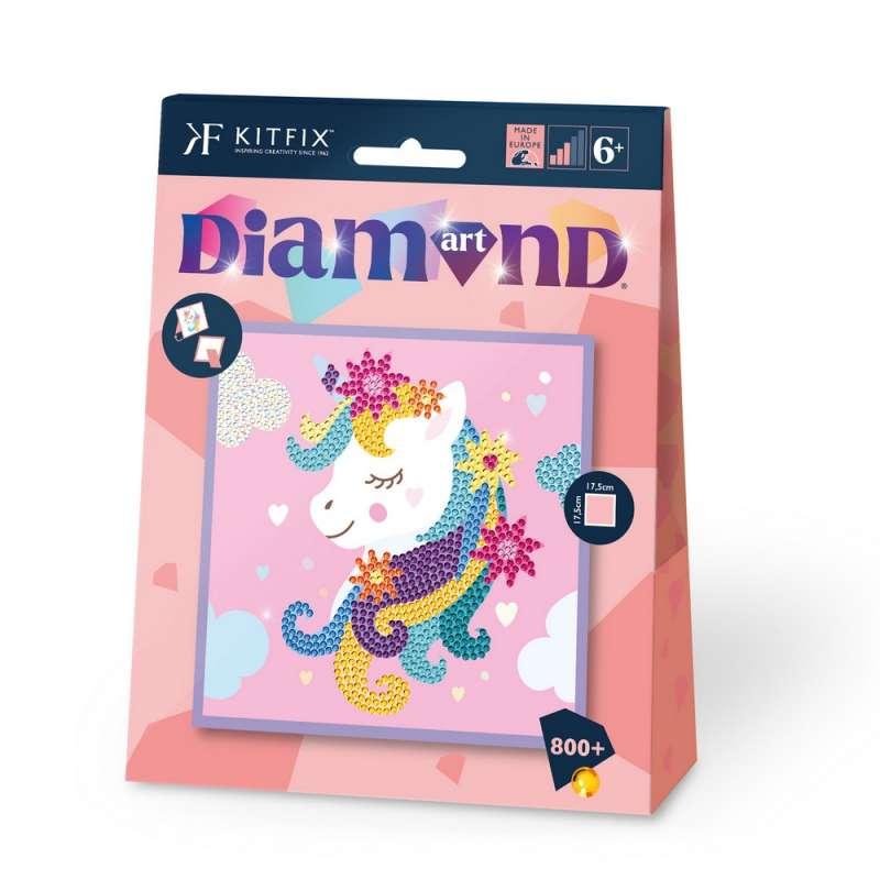 KFFP2518 JUNIOR DIAMOND ART SET FLOWER UNICORN 