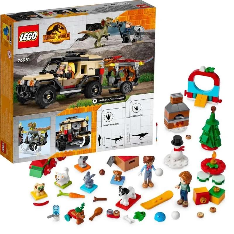 LEGO JURASSIC WORLD TRANSPORT PYRORAPTORA & DILOPHOSAURUSA