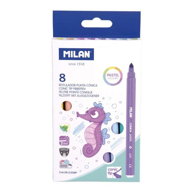 MILAN FLOMASTERI 8 KOM PASTEL