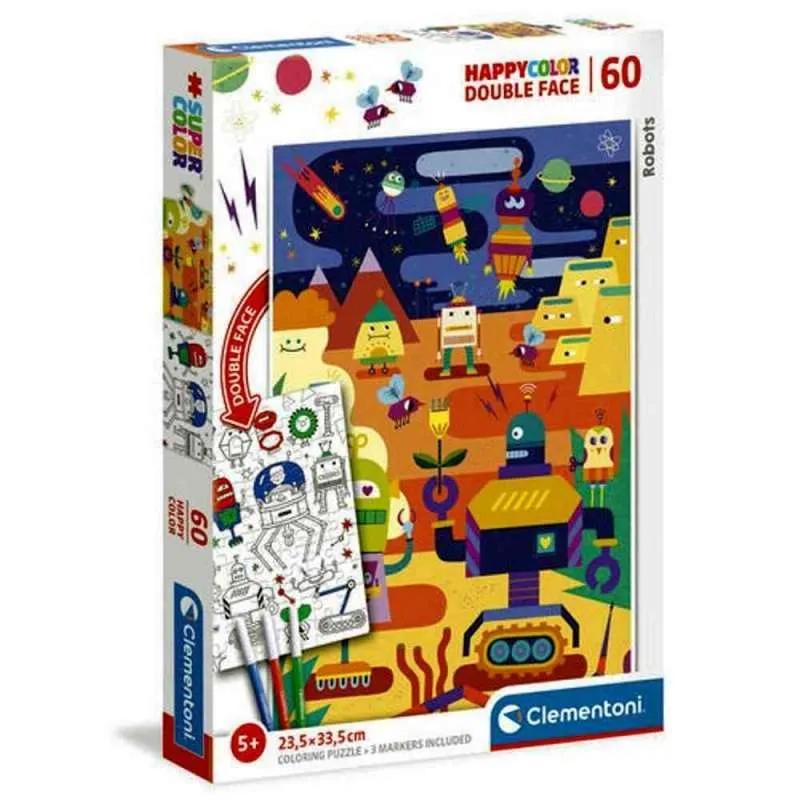 CLEMENTONI PUZZLE 60 DUPLO LICE ROBOTS