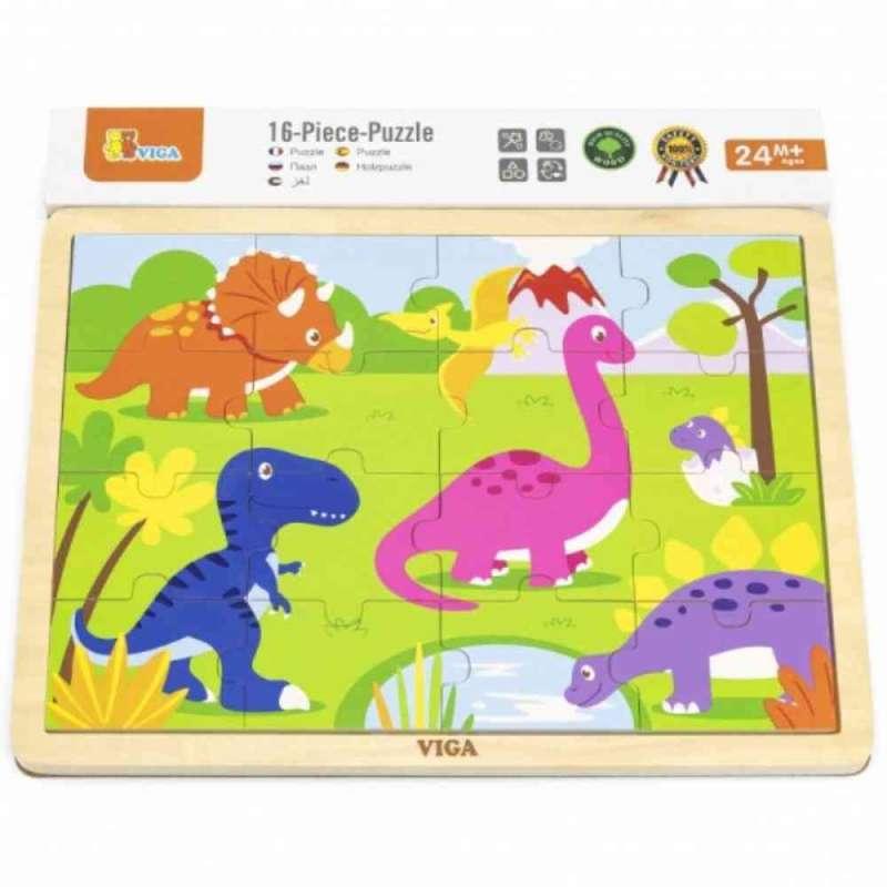DRVENE PUZZLE DINOSAURI-16 KOM