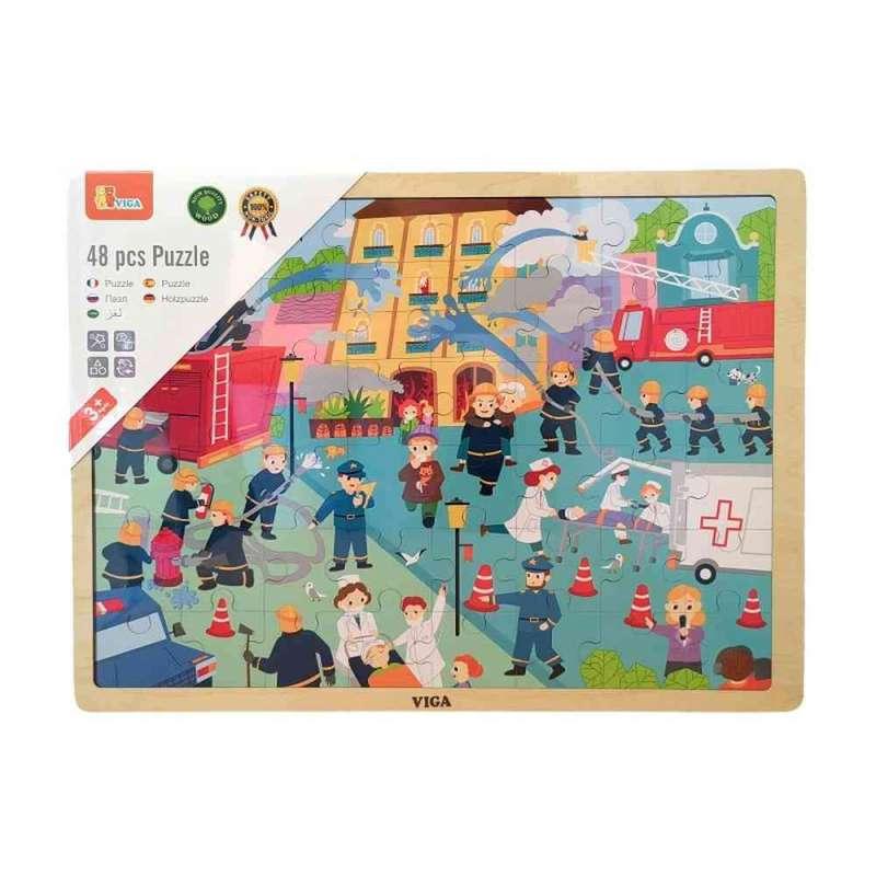 44581 DRVENE PUZZLE GAŠENJE POŽARA-48 KOM 
