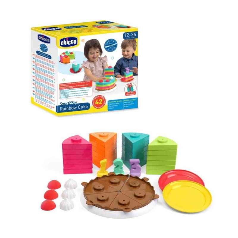 CHICCO MONTESSORI IGRACKA 2U1 TORTA RAINBOW,12M+ 