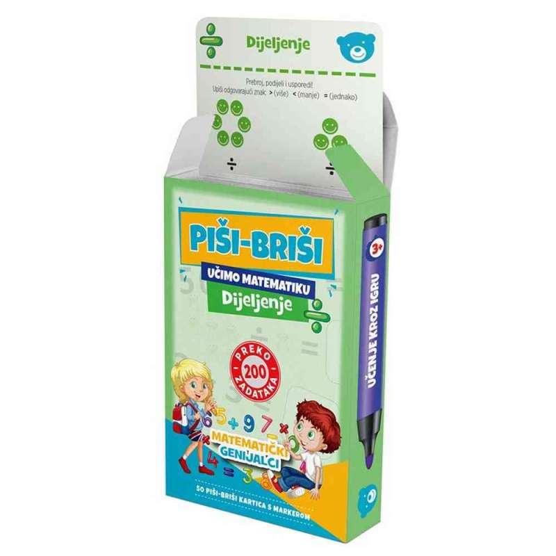 EDUKATIVNE KARTE PISI-BRISI+MARKER:DIJELJENJE 