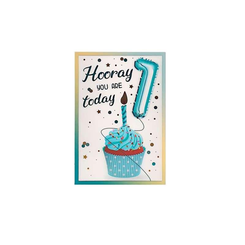 TMS18816 cESTITKA 3D HOOREY HOORAY YOU ARE 1 TODAY (BOY) 