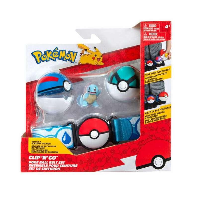 PKM: POKEMON CLIP N GO POKE BALL BELT SET - GREAT BALL, NET BALL, SQUIRTLE W13
