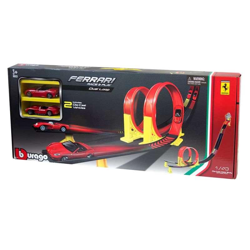 BURAGO FERRARI DUAL LOOP PLAYSET 1 43 