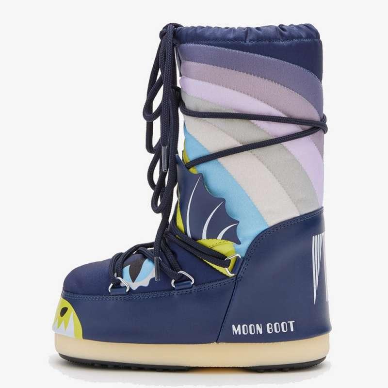 MOON BOOT CIZME ICON DRA BLUE/MULTICOLOR 