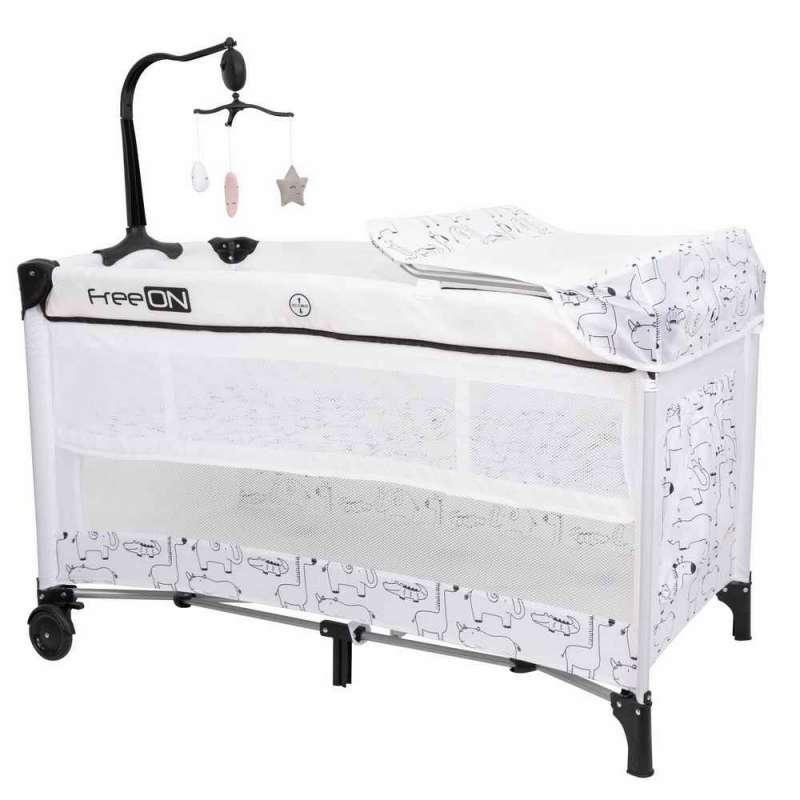 FREE ON PRENOSIVI KREVETAC SA DVA NIVOA SAFARI BELI 