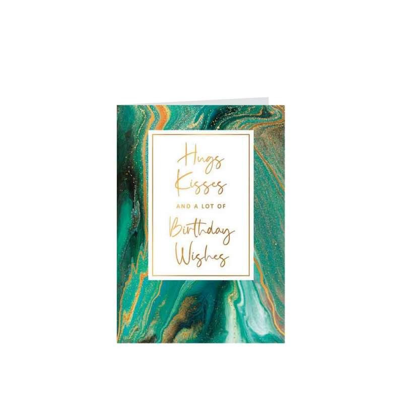 ART31381 GOLD RUSH cESTITKA HUGS, KISSES AND A LOT OF BIRTHDAY WISHES