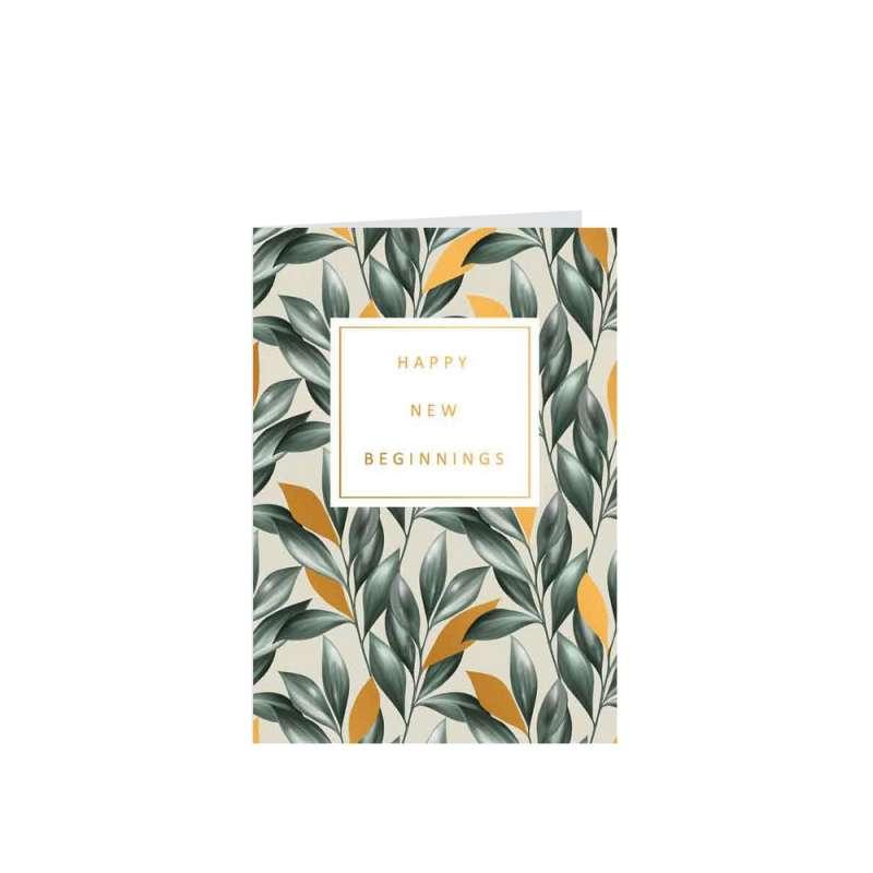 ART35952 ČESTITKA GOLD RUSH HAPPY NEW BEGINNINGS