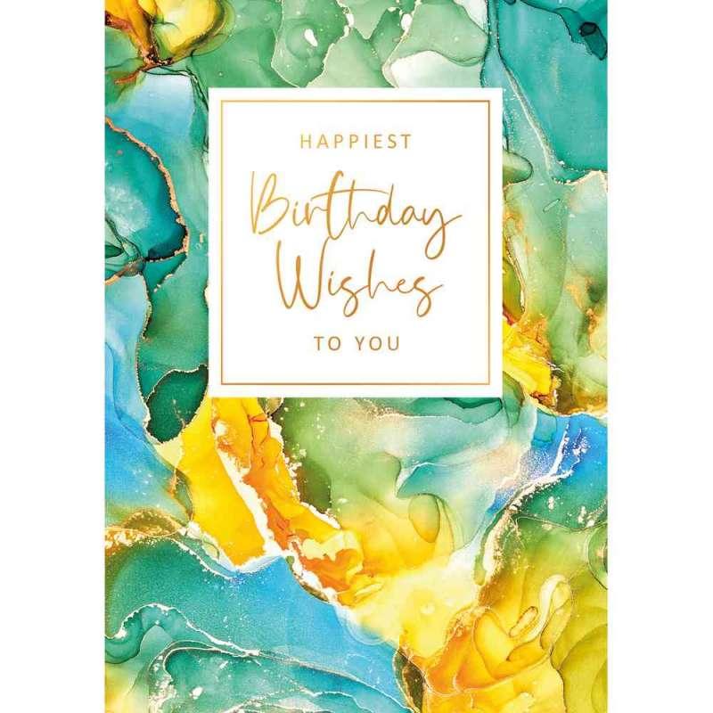 ART45156 GOLD RUSH cESTITKA HAPPIEST BIRTHDAY WISHES TO YOU 