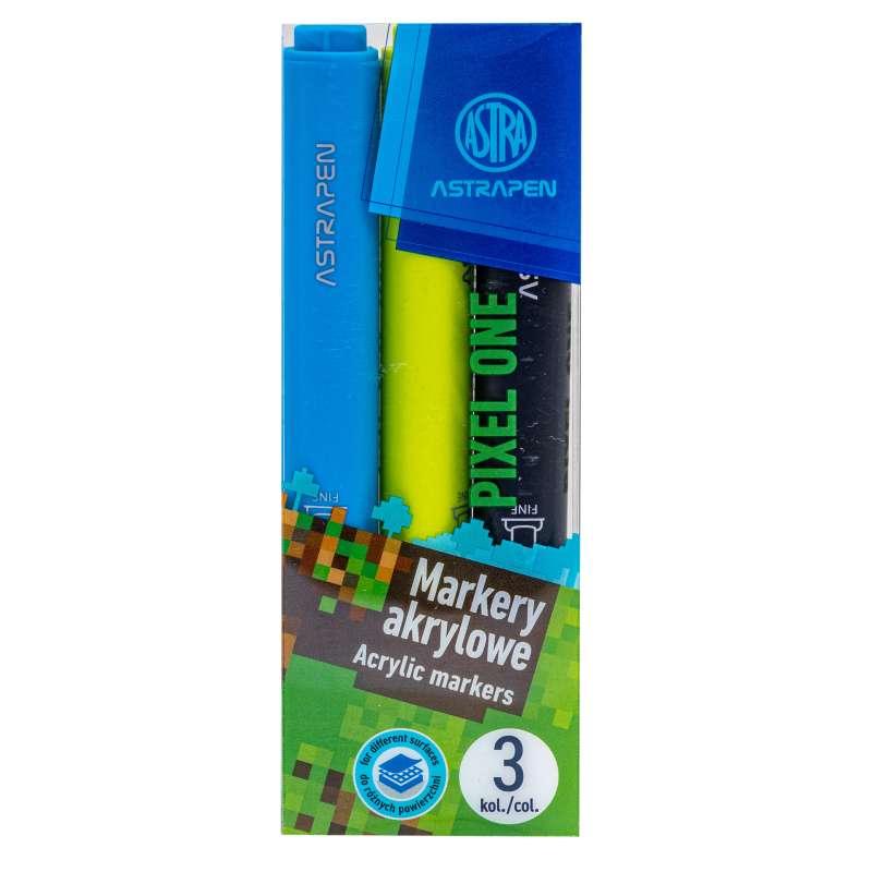 ASTRA FLOMASTERI AKRILNI 3 BOJE PIXEL ONE 