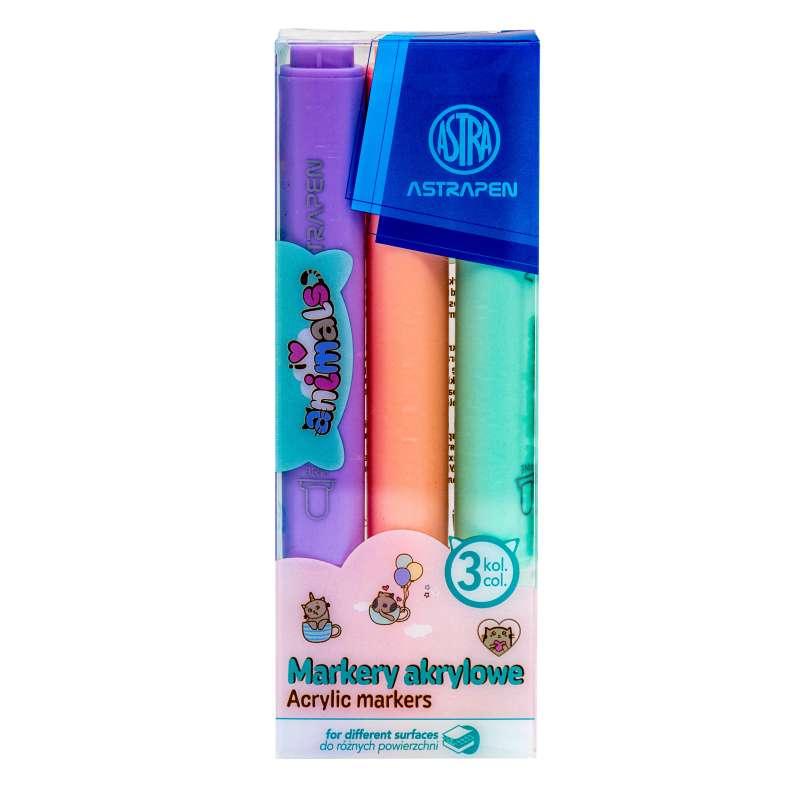 ASTRA FLOMASTERI AKRILNI 3 BOJE ANIMALS 